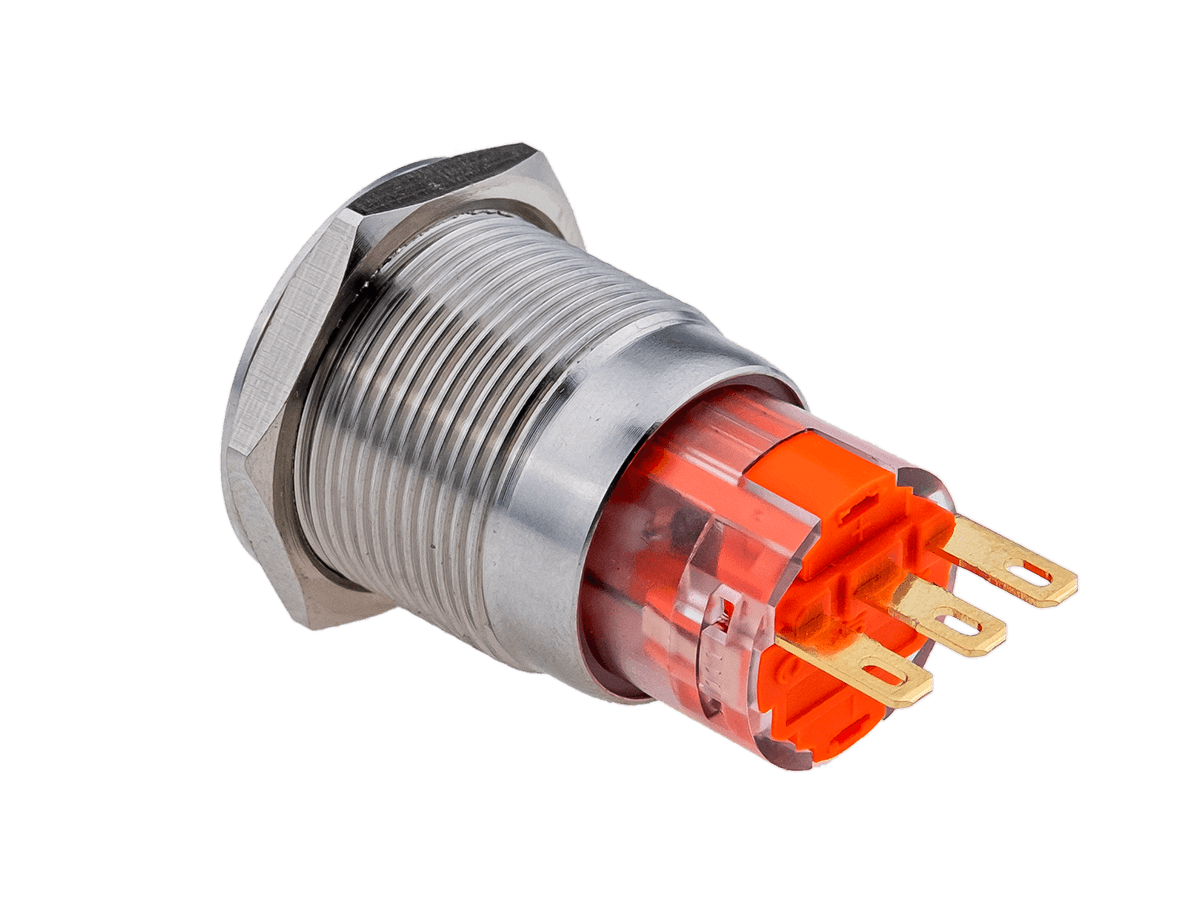 Кнопка IP67, без подсветки, с возвратом, 1NO+1NC