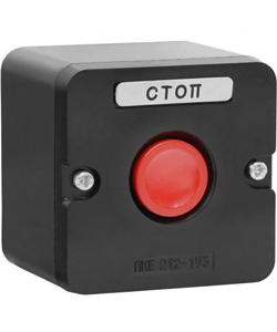 ПКЕ 212-1 У3, 10А, 660В, 1 элемент, красный цилиндр, накладной, IP40  (ЭТ)
