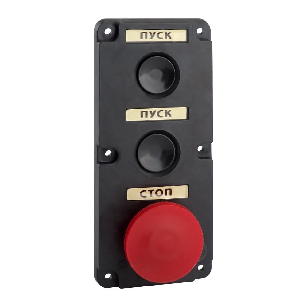 Пост кнопочный ПКЕ 122-3-У2-IP54-КЭАЗ (красный гриб), 24 шт