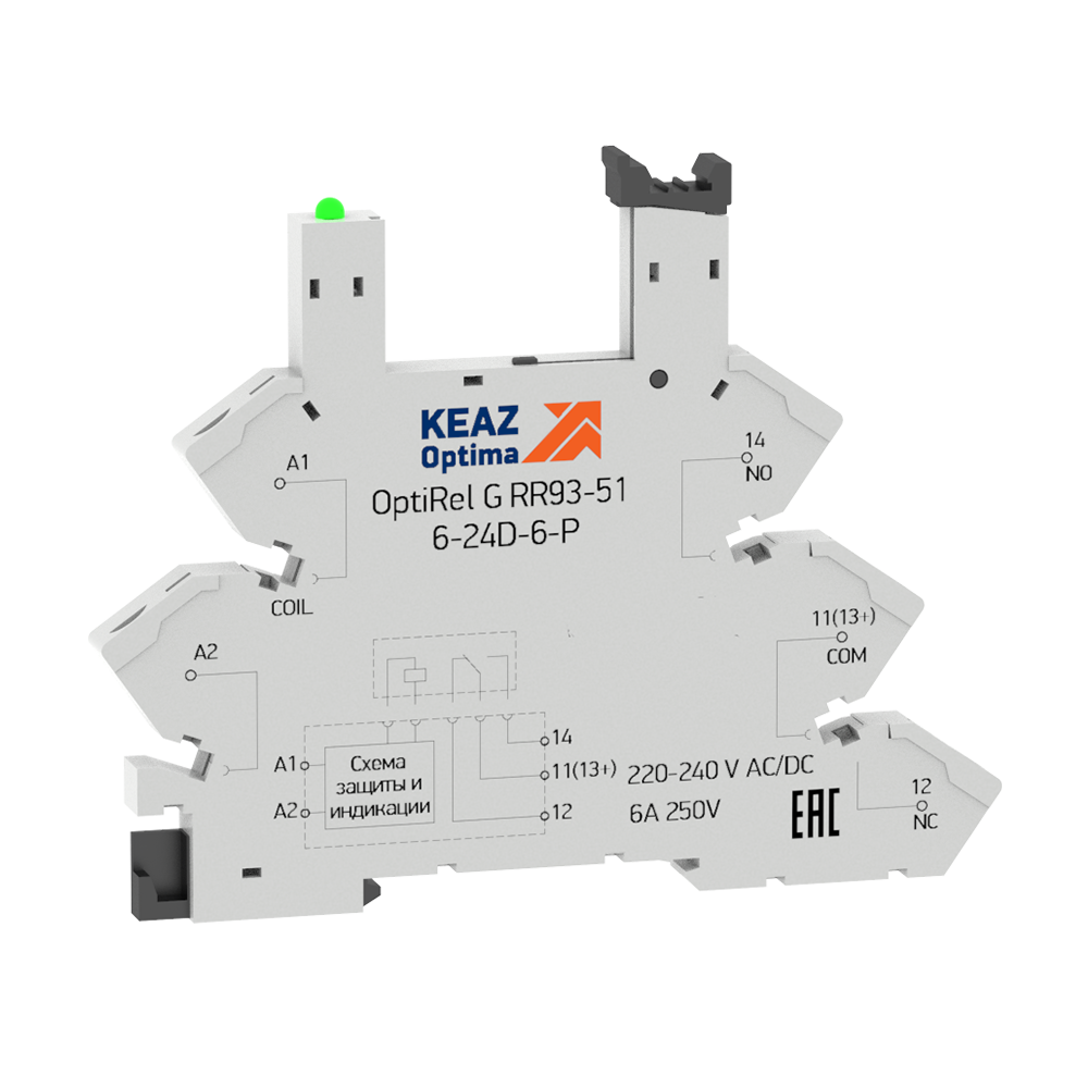 Розетка для реле OptiRel G RR93-51-220-240U-6-P, 10 шт