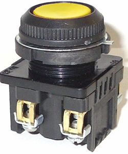 КЕ-181 У2 исп.1, жёлтый, 2з, цилиндр, IP54, 10А ,660В, выключатель кнопочный (ЭТ)