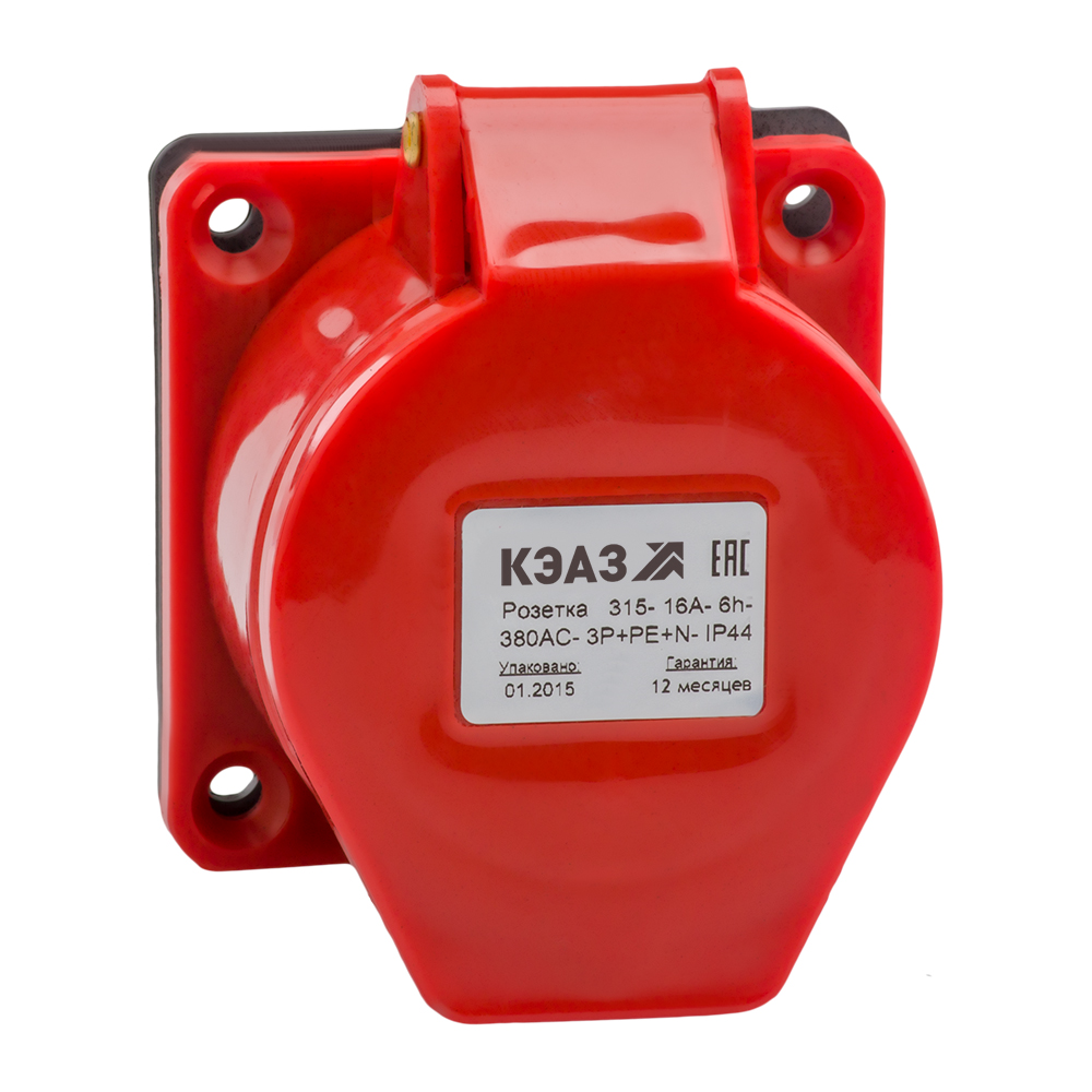 Розетка фланцевая 324-32А-6h-380AC-3P+PE-IP44, 5 шт