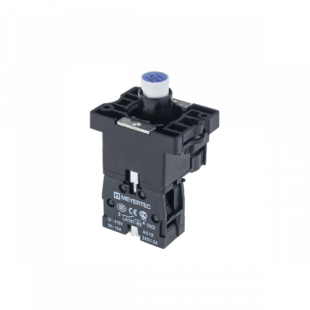 Основание с подсветкой 1NO синий 220V, пластик