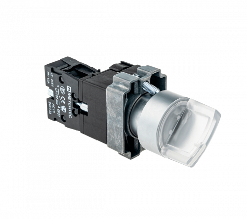 Переключатель с подсветкой, с фиксацией, 24V AC/DC, белый, 2 положения, 1NO