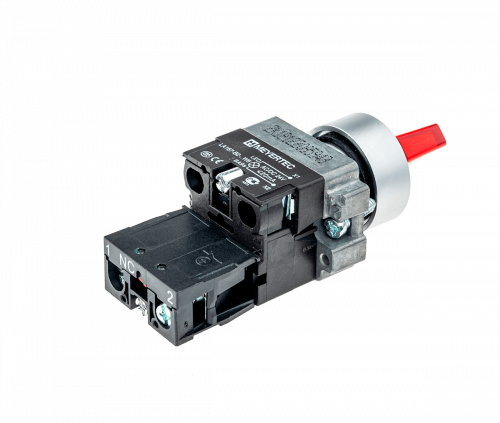Переключатель с подсветкой, с фиксацией, 24V AC/DC, красный, 2 положения, 1NC