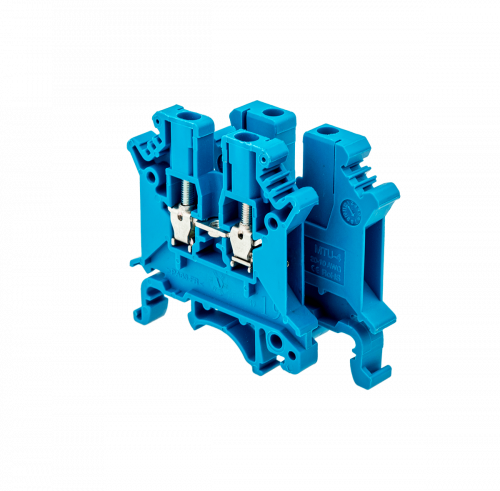 Клемма винтовая проходная, 2.5 мм², синяя