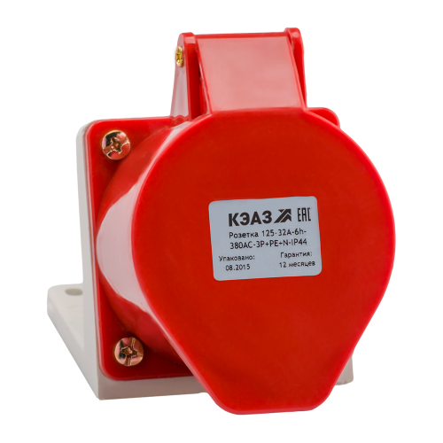Розетка для монтажа на поверхность 125-32А-6h-380AC-3P+PE+N-IP44, 5 шт