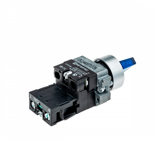 Переключатель с подсветкой, с фиксацией, 220V AC/DC, синий, 2 положения, 1NO