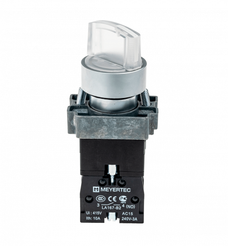 Переключатель с подсветкой, с фиксацией, 24V AC/DC, белый, 2 положения, 1NO