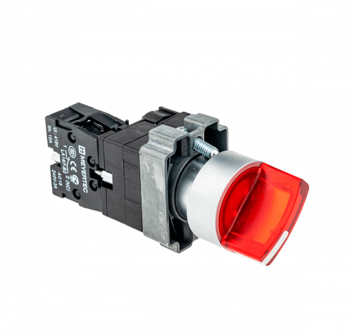 Переключатель с подсветкой, с фиксацией, 24V AC/DC, красный, 2 положения, 1NC