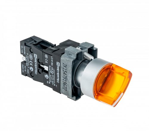 Переключатель с подсветкой, с фиксацией, 24V AC/DC, желтый, 2 положения, 1NO